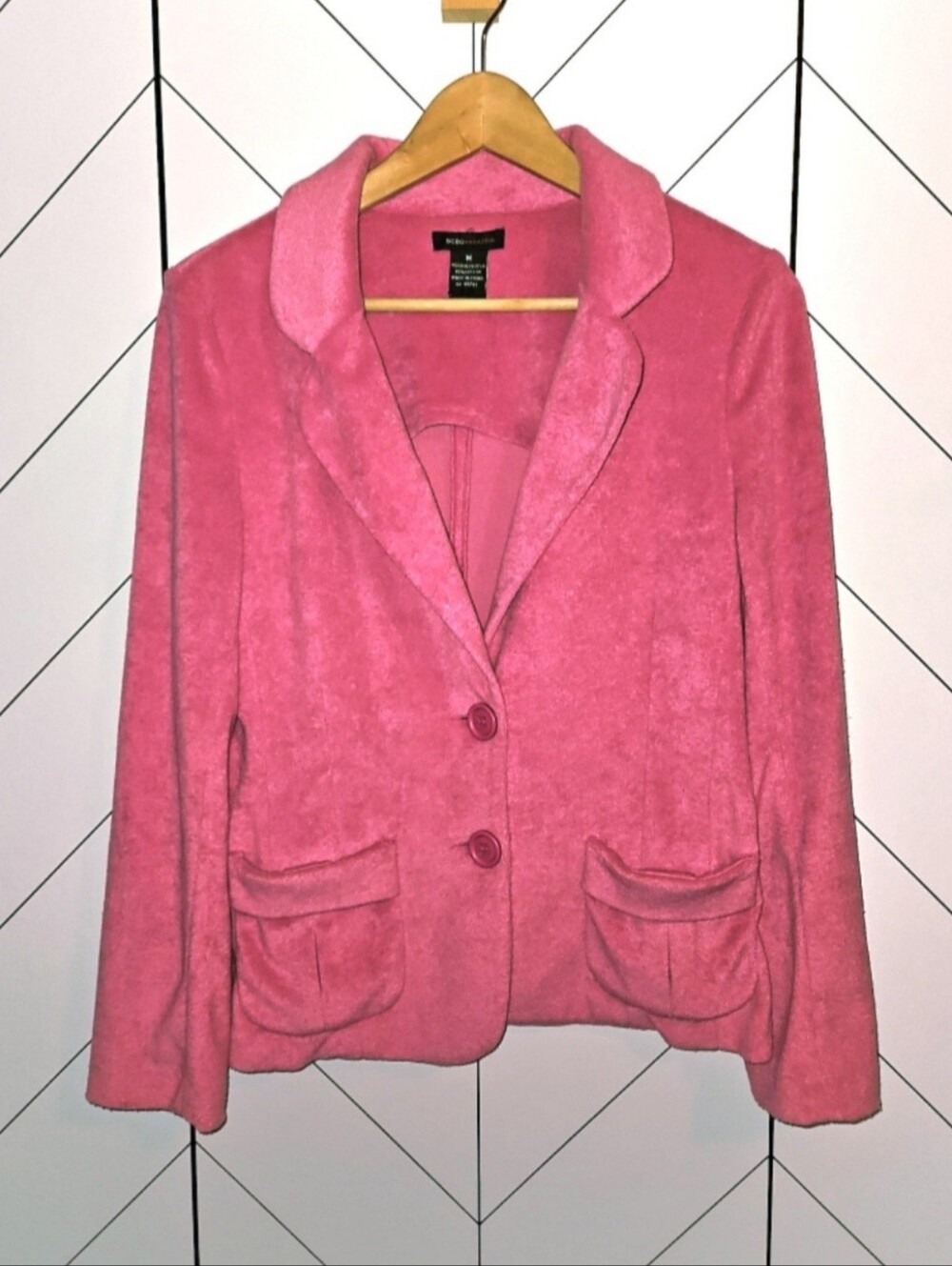 BCBGMAXAZRIA Pink Terrycloth Blazer, Size Medium